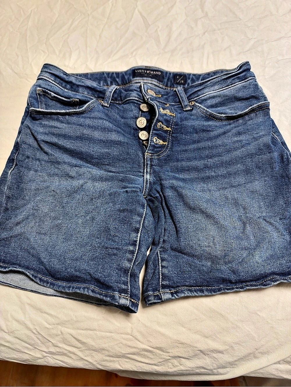 Lucky Brand The Cut Off Denim Shorts Jean Shorts Blue Size 6 (28)